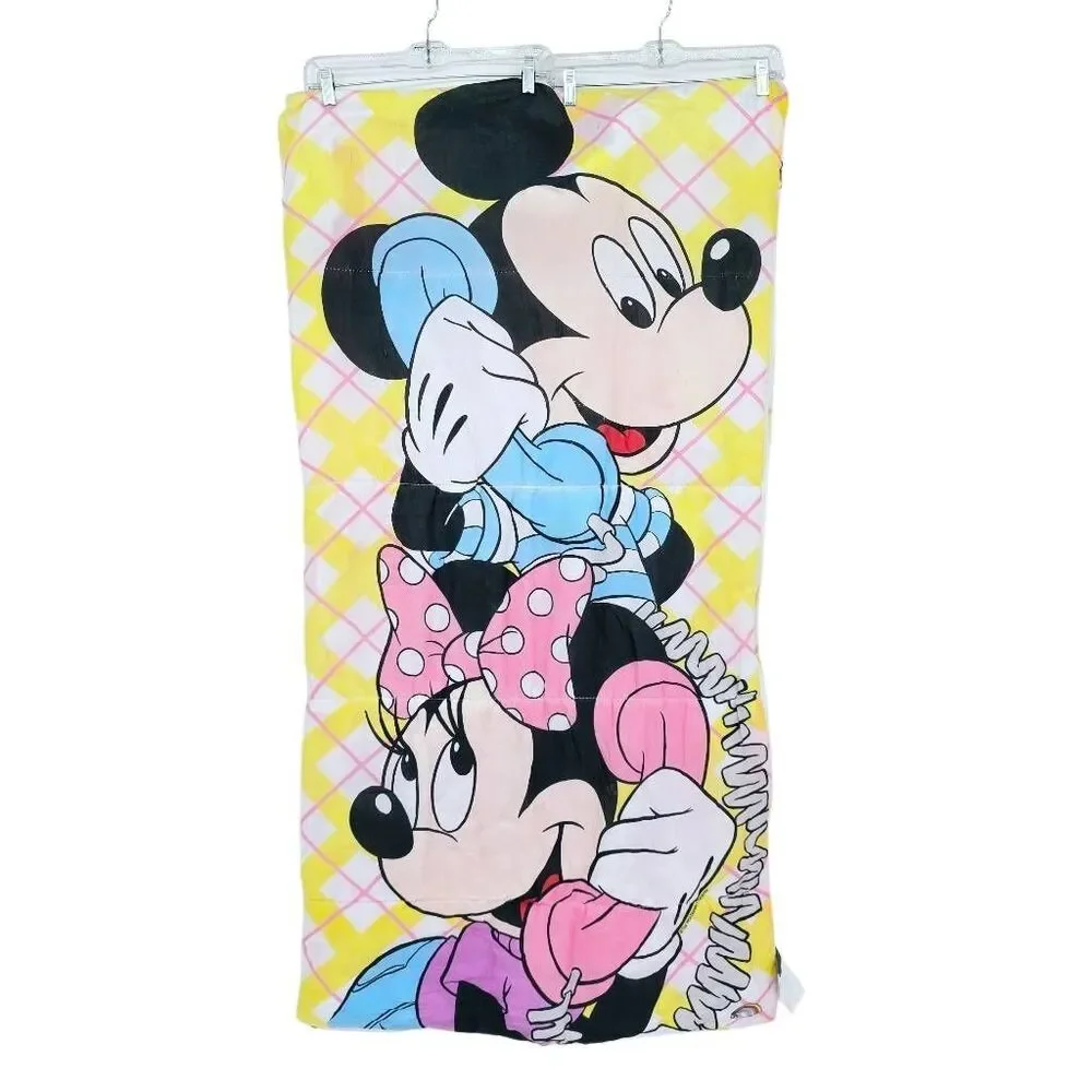 Vintage 90s Kids Mickey Minnie Mouse Disney Sleeping Bag